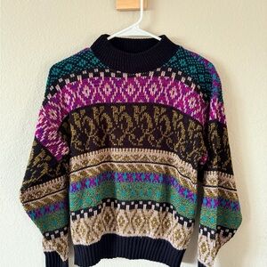 Vintage Colorful Patterned Sweater